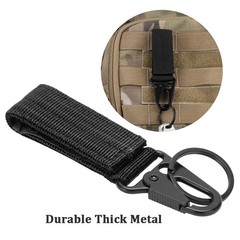 2PCS Tactical Nylon Webbing Buckle Carabiner Molle Belt Clip Key Ring Holder