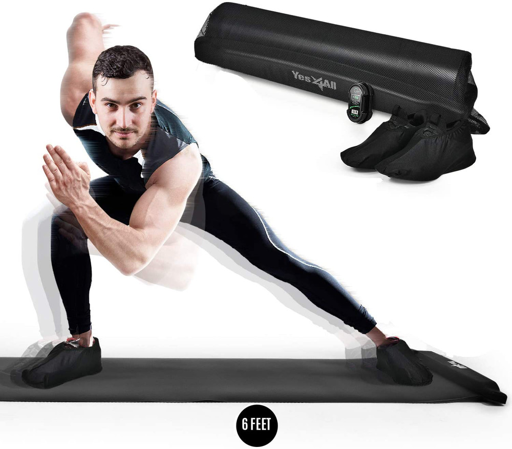 Yes4All Slide Board – Workout Board with Carrying Bag and Shoe Booties Included