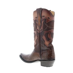 King Exotic Caiman Belly Snip Toe Mens Brown Wide Cowboy Western Boots