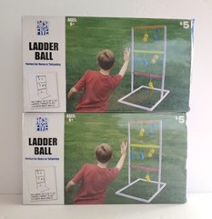 Set of Two Ladder Ball Game Sets High Five Game Yard Party Fun 34x18x23