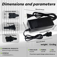 54.6V 2A Lithium Battery Charger for tuttio soleil01 48V 21AH Lithium Battery…