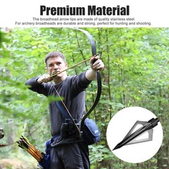 12Pcs Archery Broadheads 100Grain 3 Blade 2″ Dia Expandable Arrowheads Hunting