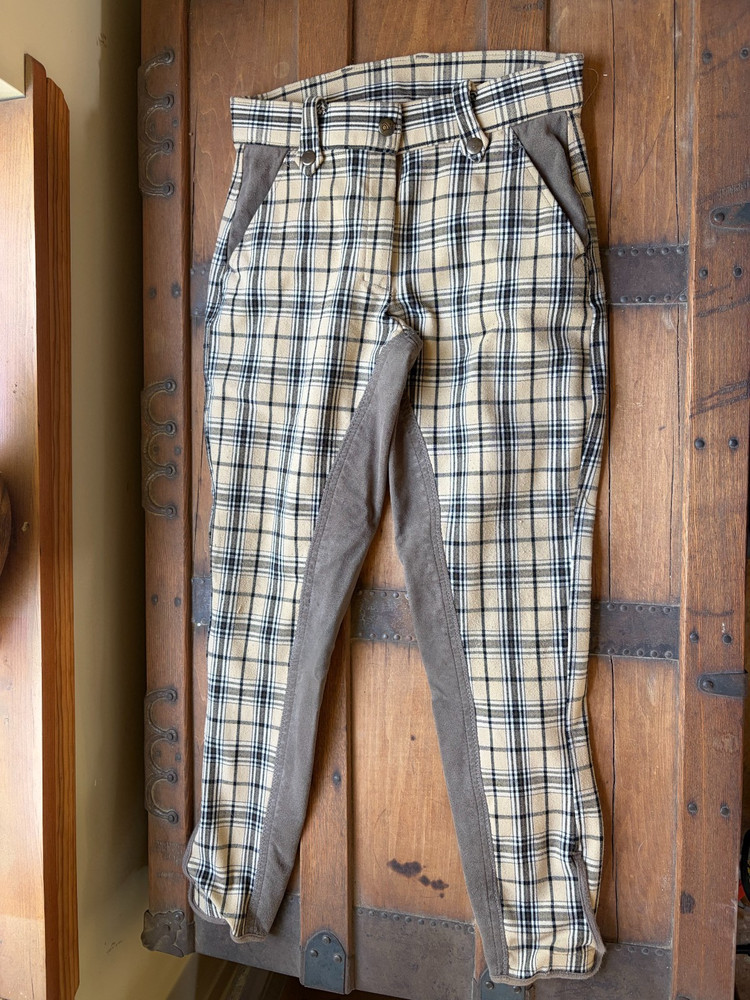 Used Ovation Plaid Full Seat Dri-Lex Riding Breeches, 26R