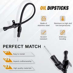 HAHAHA 700R4 4L60E 4L80E Trans Flexable Stainless Braided Hose Dipstick Black