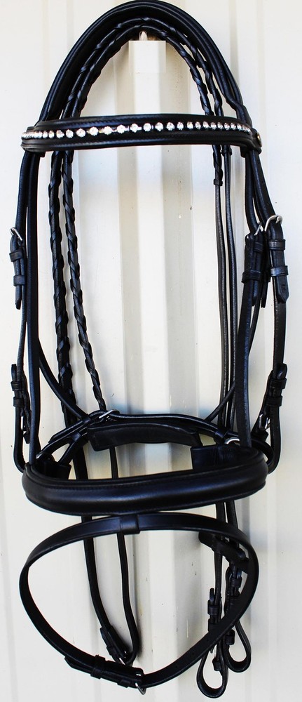 Horse English Show Padded Bridle Crystal Bling Browband White 803MT11C
