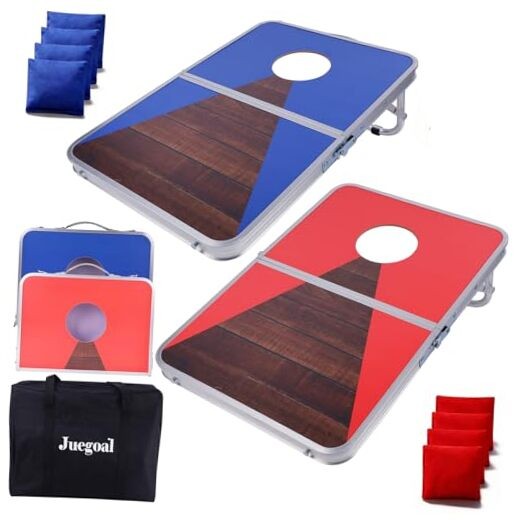 Portable Cornhole Board Set for Kids Teens & Adults, 24×16 Inch Foldable Corn