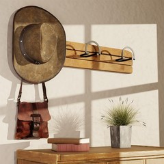 Chinpakden 4 Pack Cowboy Hat Hooks, Wall Mount Rack Holder 4 Pack, Black