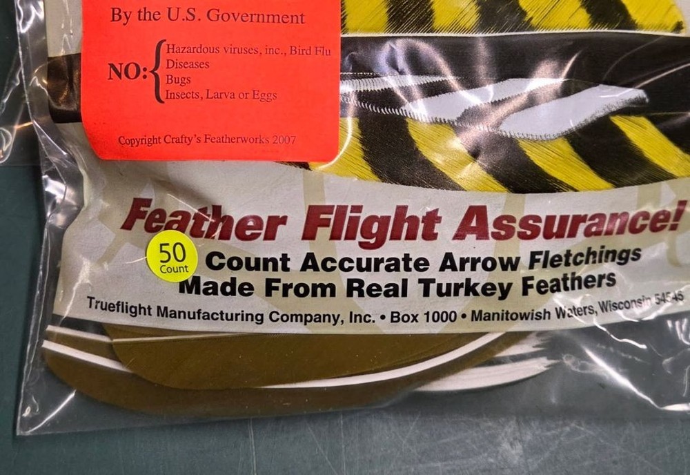 Trueflight Feathers 5 inch Parabolic Left or Right Wing 50 count