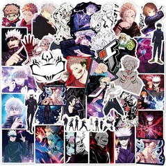 50Pcs JJK Stickers Pack Waterproof Vinyl Decals Anime Stickers for Laptop Skateb