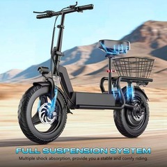 749W off-road scooter, 48V 16.5A high-capacity battery, range up to 35 miles, el