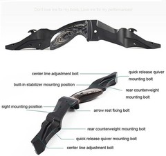 17″/19″/21″Takedown ILF Recurve Bow Riser American Hunting Handle RH LH Premium