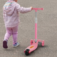 Adjustable 4-Level Height 3-Wheel Scooters w/T-bar for Toddler Kids Boys Girls
