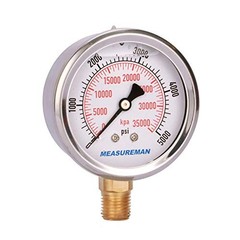 2-1/2″ Dial Size, Liquid Filled Hydraulic Pressure 2-1/2 inch Lower Mount