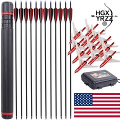 30″ Archery Carbon Arrows Turkey Feather Compound Recurve Bow Arrowhead Quiver