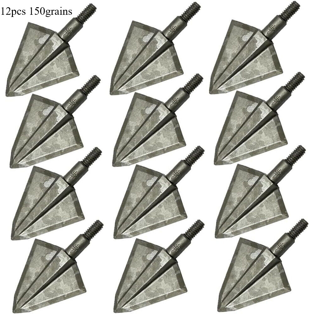 12Pcs 150Grain Hunting stainless steel Broadheads Crossbolt Bow Tips Crossbow