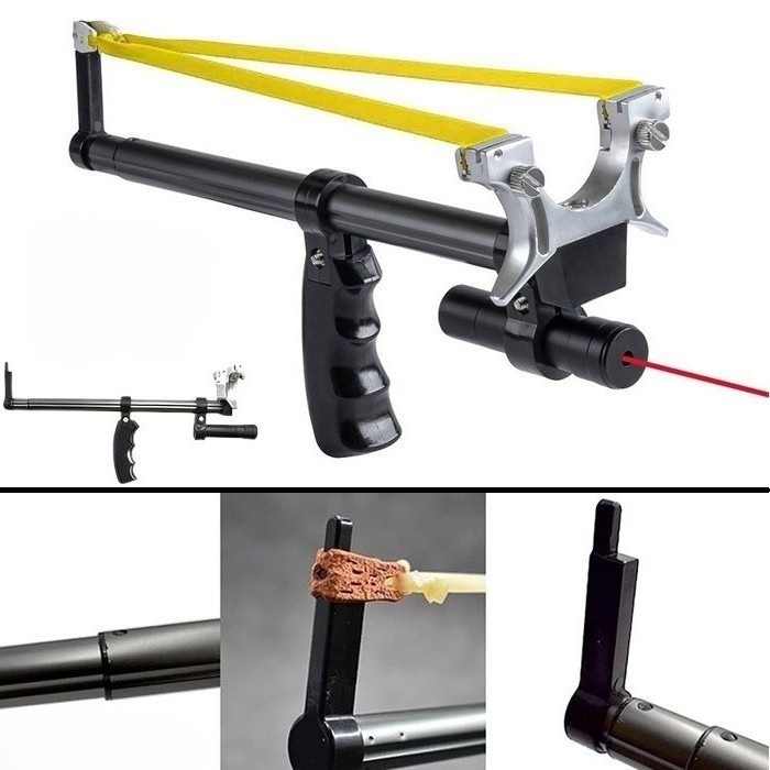 Precision Telescopic Slingshot Set with Red Laser Aim For Hunting Outdoor Sports