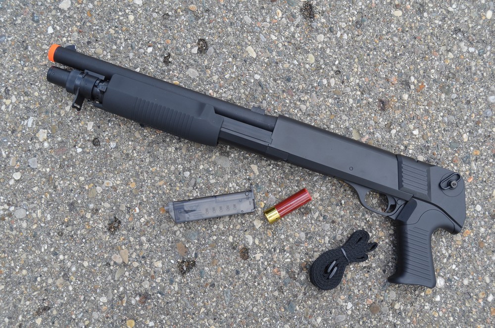 Double Eagle DE M56B Tri-Shot CQB-L Airsoft Shotgun Rifle Gun