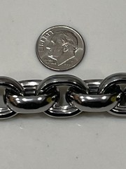 EDC Titanium Short Front Pocket Fat Link Wallet Chain, Keychain 8-3/8”