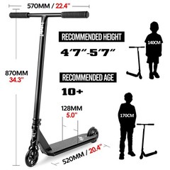 Limit Pro Trick Scooters Stunt Scooters for Teens 10 Years and up Blakc