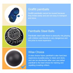 .68 Cal 100T Rubber Balls Ammo Paintballs Training Defense Marker Fit Umarex T4E