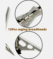 12pcs Rage Hypodermic Trypan 2 Blade 100 Grain Cut Dia Expandable broadheads