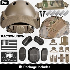 ACTIONUNION Airsoft Helmet Pro Set PJ Type Tactical One Size, Tan