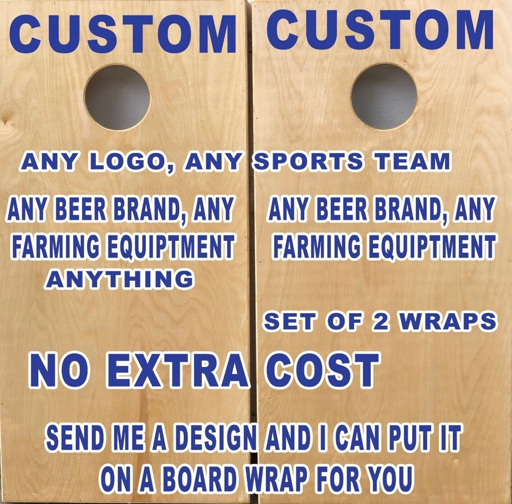Design Your Own Cornhole Board Wrap LAMINATED Wraps Decals Vinyl skin