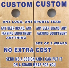 Design Your Own Cornhole Board Wrap LAMINATED Wraps Decals Vinyl skin