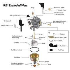 1PZ UM7-C02 Carburetor Carb w/Gaskets for Motovox MBX10 MBX11 97cc 2.8hp Mini Ba