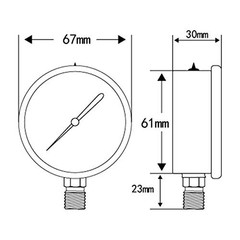 2-1/2″ Dial Size, Oil Filled Hydraulic Pressure 0-5000psi/kpa Lower Mount