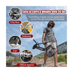 Electric Scooter for Adults, 8.5″ Solid Tires, 350/500W Motor, 16/19MPH Max S…