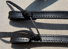 WEAVER Western Horse Browband Headstall w/ Split Reins BLACK LEATHER BRIDLE SET