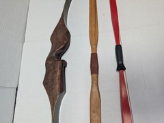 Traditional Takedown Recurve Bow lot 50in 20lb Wooden Riser Extra Limbs Vintage