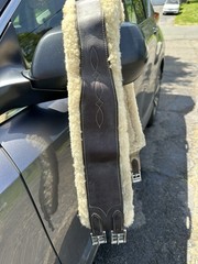 Dover Leather Hunter/Jumper Girth, Sheepskin-Lined, Elastic Ends, 50”