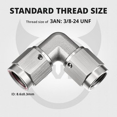 3AN Female to 3AN Female 90 Degree Swivel Brake Line Fitting, AN Adapter