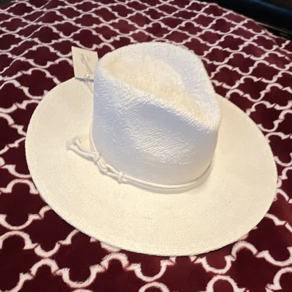 Universal Thread White Straw Western Hat, Adjustable Wide Brim