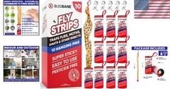 Versatile 10 Pack Fly Strips – Safe Indoor & Outdoor Sticky Pest Control