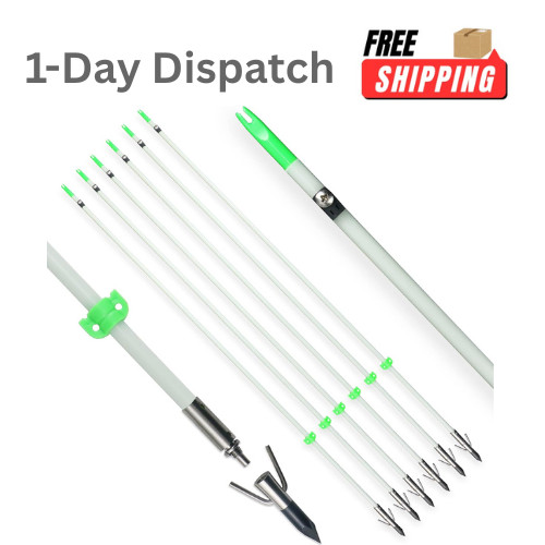 .TIGER ARCHERY 6Pcs 34.8in Bowfishing Arrows Fiberglass