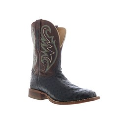 Tony Lama Foster Full Quill Ostrich Made In USA Mens Black Western Boots