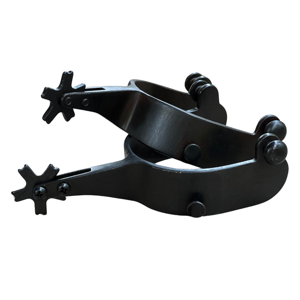 AJ Tack Black Bull Riding Spurs – Mens