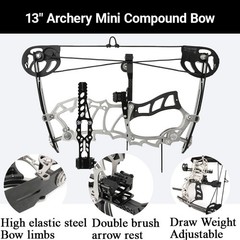 15-32lbs Mini Compound Bow Arrows Set 13″ Archery Bow Shooting Hunting RH LH