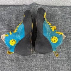 Vintage La Sportiva Mega Climbing Shoes 39.5 Teal Yellow Italy Moon Gorpcore 90s