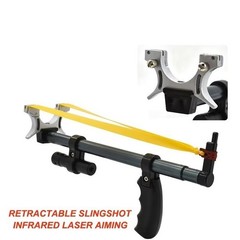 Precision Telescopic Slingshot Set with Red Laser Aim For Hunting Outdoor Sports