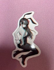 black and white lewd waifu stickers #5