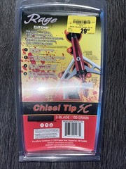 ONE Rage Slipcam CHISEL TIP SC 2″+ cut mechanical 2 blade broadheads 100 grain
