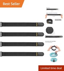 Elastic Cinch Straps with Anti-Slip Strips – 18”x2” (4 Pack) for Secure Storage