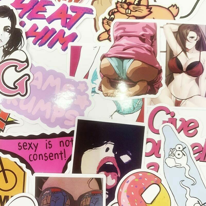 96 Pack Vinyl Adult Stickers Bomb Sexy Girls Women Skateboard Laptop Decals Lot