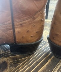 Tony Lama Ostrich Leather Peanut Brittle”Cowboy Boots Men’s Size 8 EE