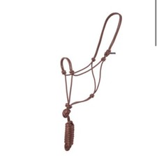 Formay Brown Knot rope halter w/8′ lead rope western , english tack