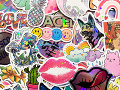 2500 Random Wholesale Shiny Stickers Lot Holographic Pack Reflective Holo Decals